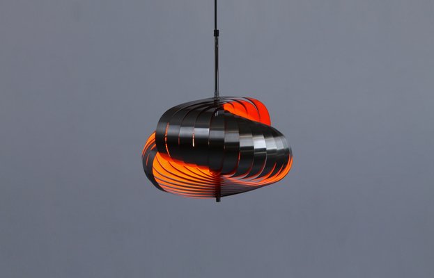 Steel Spiral Pendant Lamp by Henri Mathieu for Lyfa, 1970s-XT-646373