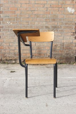 Steel & Wood Student Desk Chair by Jacques Hitier, France, 1950s-XIJ-1170339