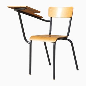 Steel & Wood Student Desk Chair by Jacques Hitier, France, 1950s-XIJ-1170339