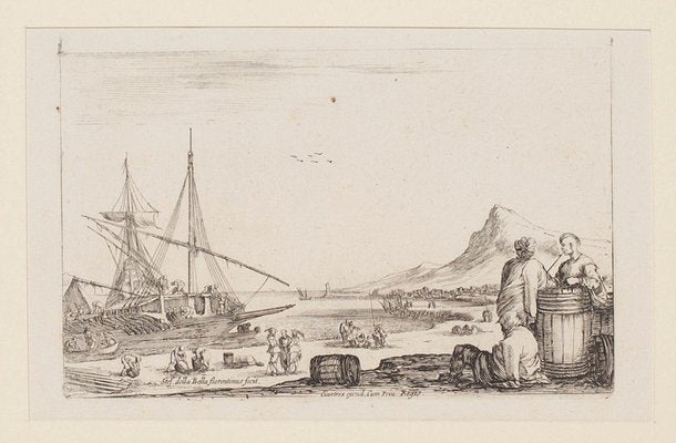 Stefano Della Bella, Harbor, Etching, 17th Century-ZCI-1781526