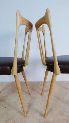 Stevens Leather Chairs, the Netherlands, 1950s, Set of 2-KK-1107364