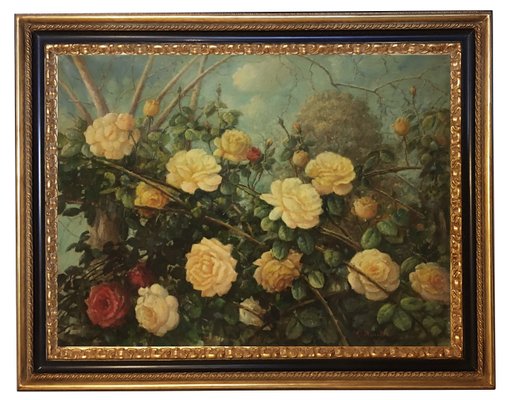 Still Life of Flowers, Italian School, Italy, Oil on Canvas, Framed-YUW-1299325