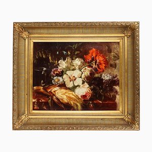 Still Life with Flowers, Oil on Canvas, Framed-WMV-1383730