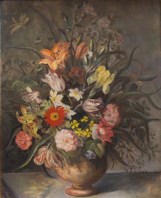 Still Life with Flowers, Oil Painting-FSD-1170334