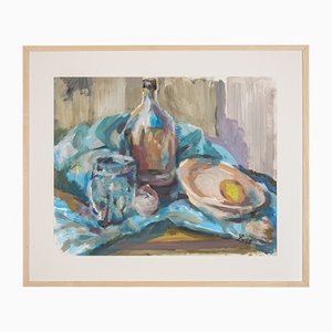 Still Life with Lemon, Mixed Technique on Thick Paper-GPP-1124433