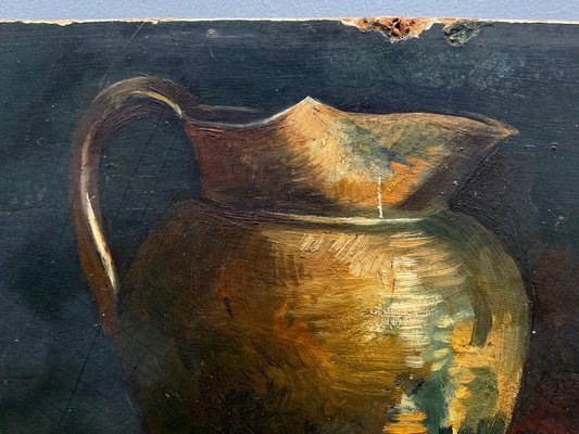 Still Life with Pitcher and Onions, Early 20th Century, Oil on Cardboard, Framed-QKG-1357196