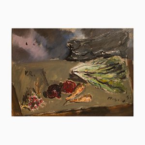 Still Life with Salad and a Bunch of Radishes-Oil on Canvas by F. De Pisis-1941 1941-ZCI-759286