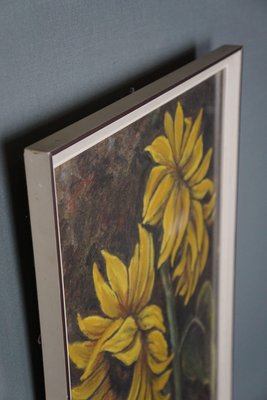 Still Life with Sunflowers, Chalk Drawing, Framed-HPP-1727044