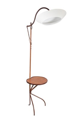 Stitched Leather Floor Lamp attributed to Jacques Adnet, 1950s-VRR-1435842