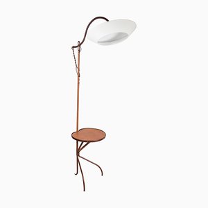 Stitched Leather Floor Lamp attributed to Jacques Adnet, 1950s-VRR-1435842