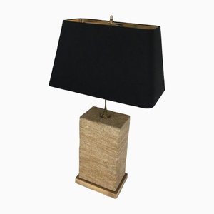 Stone and Brass Table Lamp, 1970s-BA-1365591