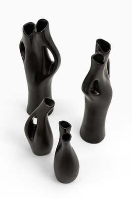 Stoneware Vases Model Mangania by Lillemor Mannerheim for Upsala Ekeby, 1950s, Set of 4-SC-659131