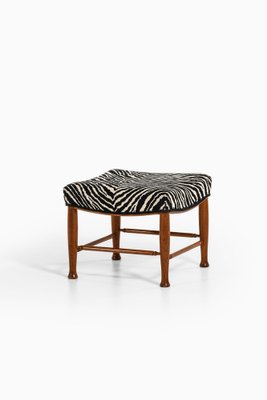 Stool in Mahogany and Reupholstered in Aino Aalto Fabric attributed to Josef Frank, 1950s-SC-2039389