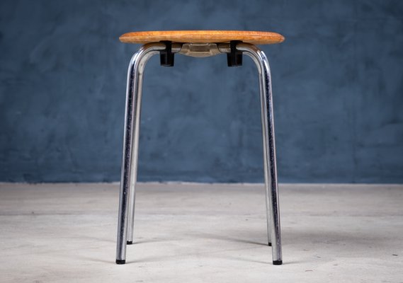 Stool in Teak with Chrome Base, Denmark, 1960s-ZGQ-1131623