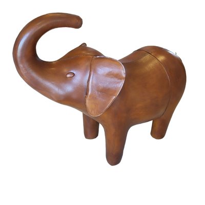 Stool Sculpture Leather Elephant, Set of 2-TCS-1806874