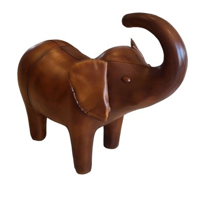 Stool Sculpture Leather Elephant, Set of 2-TCS-1806874