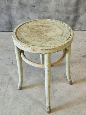 Stool Side Table in Mint Green in the style of Thonet, 1920s-IFQ-2016612