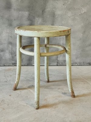 Stool Side Table in Mint Green in the style of Thonet, 1920s-IFQ-2016612