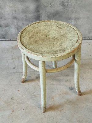 Stool Side Table in Mint Green in the style of Thonet, 1920s-IFQ-2016612