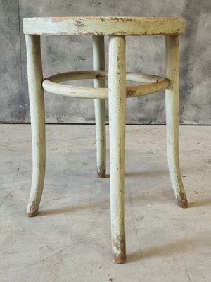 Stool Side Table in Mint Green in the style of Thonet, 1920s-IFQ-2016612