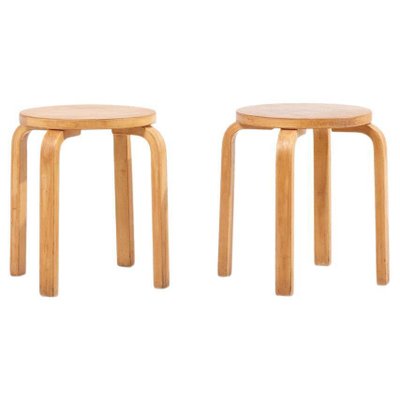 Stools attributed to Alvar Aalto for Artek, Finland, 1950s, Set of 2-SFD-1369743