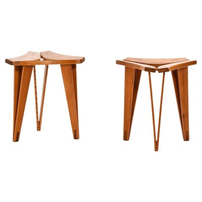 Stools in Oregon Pine by Edvard Wilberg, 1955, Set of 2-SC-2026584