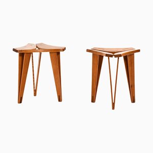 Stools in Oregon Pine by Edvard Wilberg, 1955, Set of 2-SC-2026584