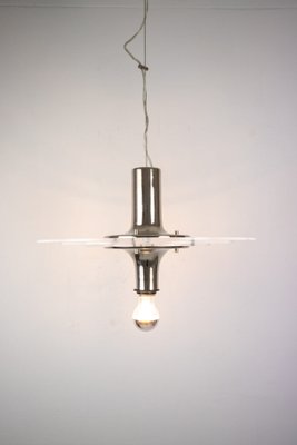 Streamline Chandelier with Chrome Parts, 1970s-FOH-2034746