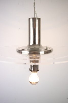 Streamline Chandelier with Chrome Parts, 1970s-FOH-2034746