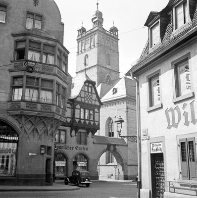 Street Scene Darmstadt View to Stadtkirche Church, Germany, 1938, Printed 2021-DYV-997883