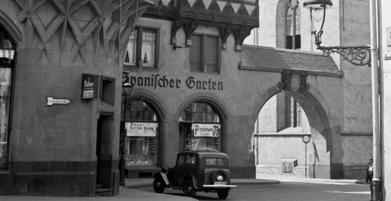 Street Scene Darmstadt View to Stadtkirche Church, Germany, 1938, Printed 2021-DYV-997883