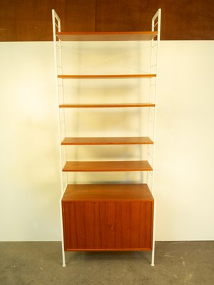 String Shelf with Cabinet Module in Teak, 1960s-PRK-2034038