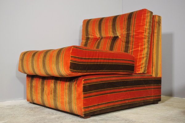 Striped Armchairs, 1970s, Set of 3-KNM-1182595