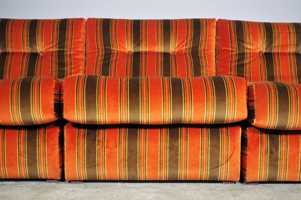 Striped Armchairs, 1970s, Set of 3-KNM-1182595