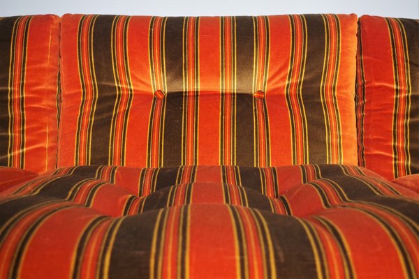 Striped Armchairs, 1970s, Set of 3-KNM-1182595