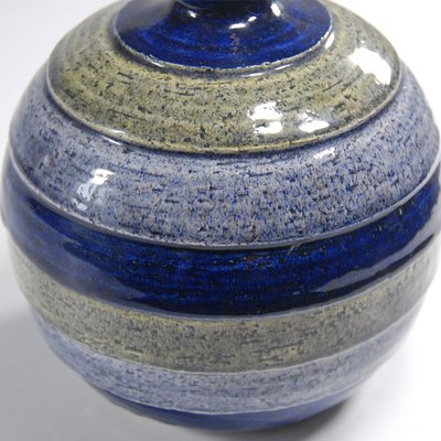 Striped Ceramic Vase in Rimini Blue from Bitossi, Italy, 1970s-GIW-1098643