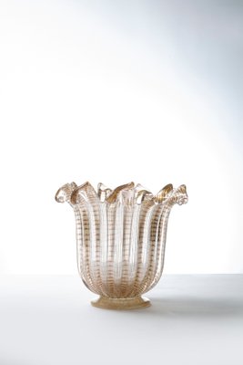 Striped Murano Vase by Ercole Barovier, 1940s-DZU-1991864