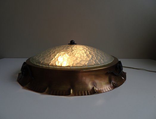 Structured Glass Ceiling Lamp, 1970s-BLG-1290735