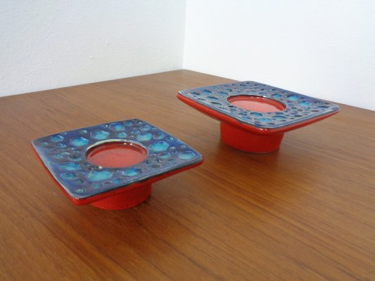 Studio Ceramic Candleholders from Dumler & Breiden, 1970s, Set of 2-RDW-1344961