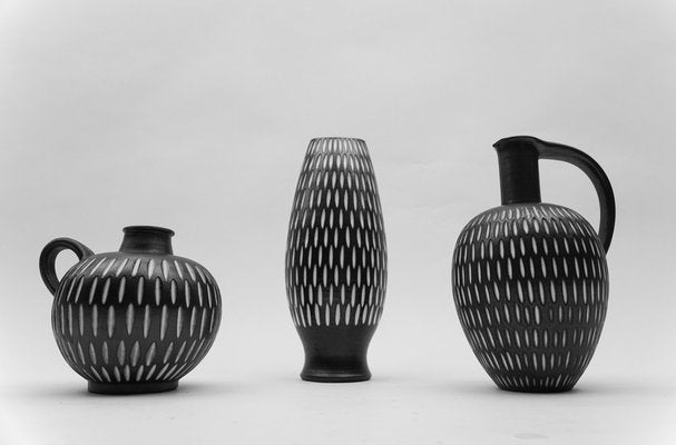 Studio Ceramic Vases by Wilhelm & Elly Kuch, Germany, 1960s, Set of 3-KQB-1705084