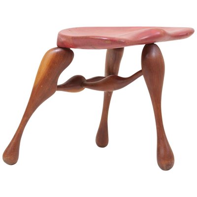 Studio Craft Wooden Stool by Ron Curtis, USA, 1980s-SFD-631559