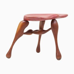 Studio Craft Wooden Stool by Ron Curtis, USA, 1980s-SFD-631559