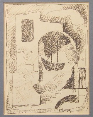 Study for the Painting ''Paesaggio Marino'' - Ink Drawing by Renato Paresce 1930-ZCI-758974