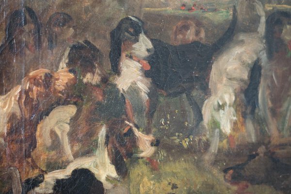 Study of a Hunting Scene, 1860-1880, Oil on Canvas-AOI-1106866