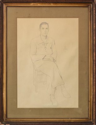 Study of a Young Man, 1938, Pencil on Paper-AOI-1106971