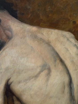 Study of Nude Man, 1890s-1910s, Oil on Canvas-XMH-2033234