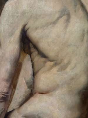 Study of Nude Man, 1890s-1910s, Oil on Canvas-XMH-2033234