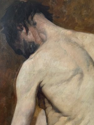 Study of Nude Man, 1890s-1910s, Oil on Canvas-XMH-2033234