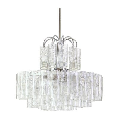 Stunning Murano Ice Glass Tubes Chandelier by Doria, Germany, 1960s-UGR-1085669