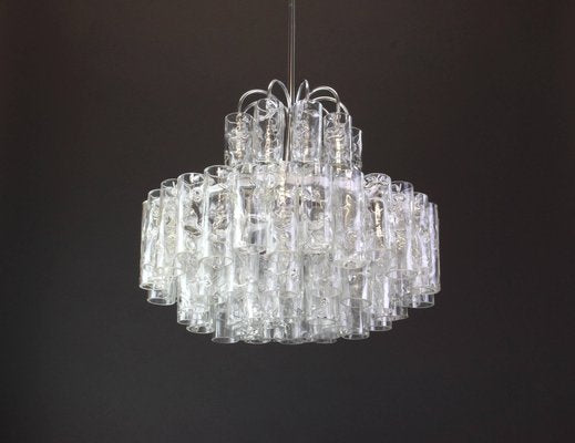 Stunning Murano Ice Glass Tubes Chandelier by Doria, Germany, 1960s-UGR-1085669